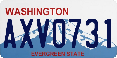 WA license plate AXV0731