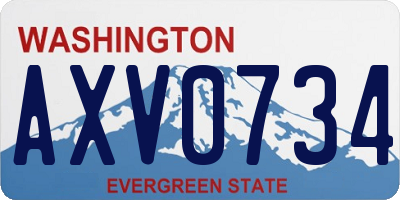 WA license plate AXV0734