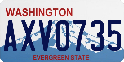 WA license plate AXV0735