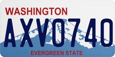 WA license plate AXV0740