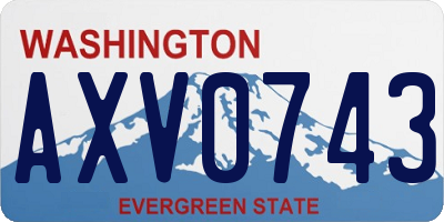 WA license plate AXV0743