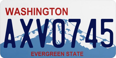 WA license plate AXV0745