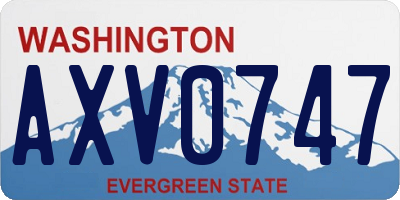 WA license plate AXV0747
