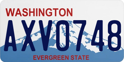 WA license plate AXV0748