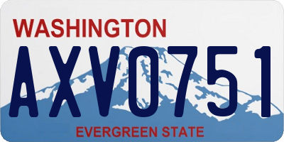 WA license plate AXV0751