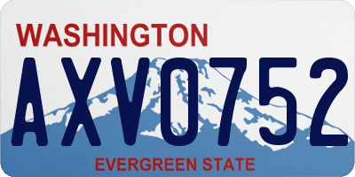 WA license plate AXV0752