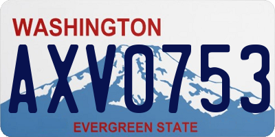 WA license plate AXV0753