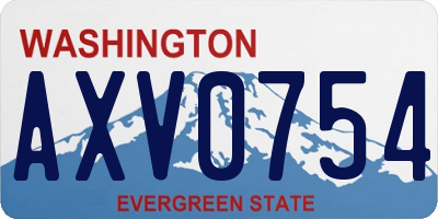 WA license plate AXV0754
