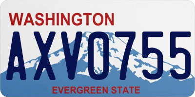WA license plate AXV0755