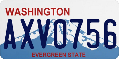 WA license plate AXV0756
