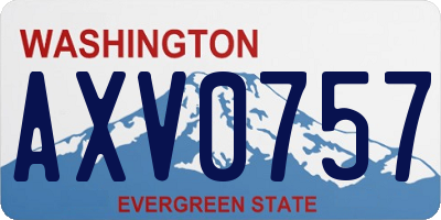 WA license plate AXV0757
