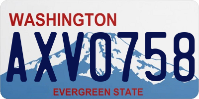 WA license plate AXV0758