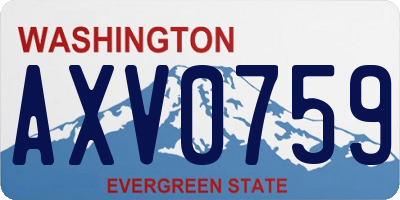 WA license plate AXV0759