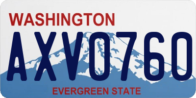WA license plate AXV0760