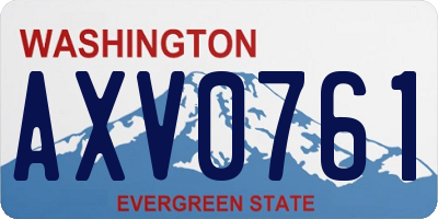 WA license plate AXV0761