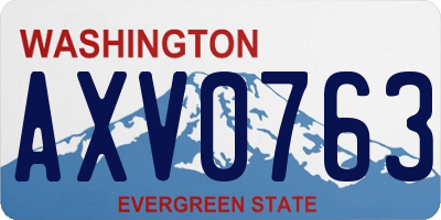 WA license plate AXV0763