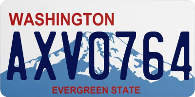WA license plate AXV0764