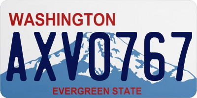 WA license plate AXV0767