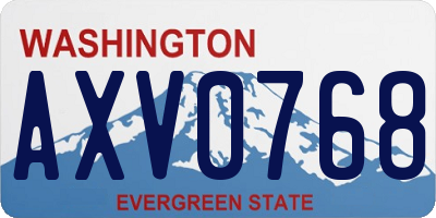 WA license plate AXV0768