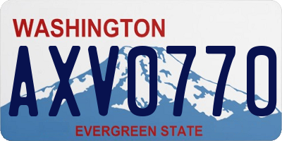 WA license plate AXV0770