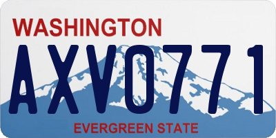 WA license plate AXV0771