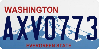WA license plate AXV0773