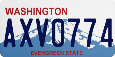 WA license plate AXV0774