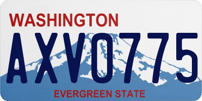 WA license plate AXV0775