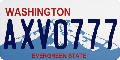 WA license plate AXV0777