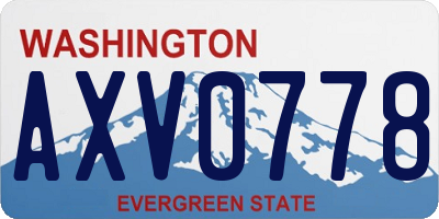 WA license plate AXV0778