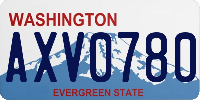 WA license plate AXV0780