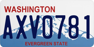 WA license plate AXV0781