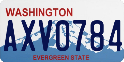 WA license plate AXV0784