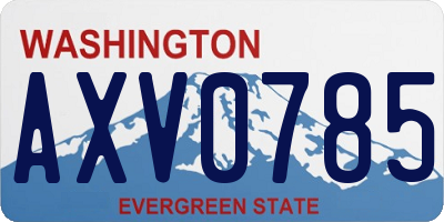 WA license plate AXV0785