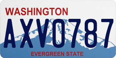 WA license plate AXV0787