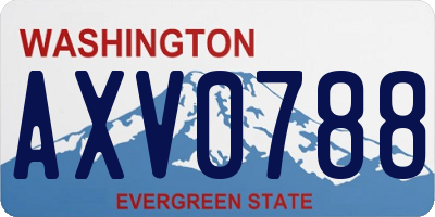 WA license plate AXV0788