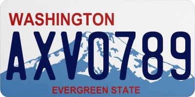 WA license plate AXV0789