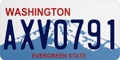 WA license plate AXV0791