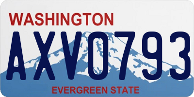 WA license plate AXV0793