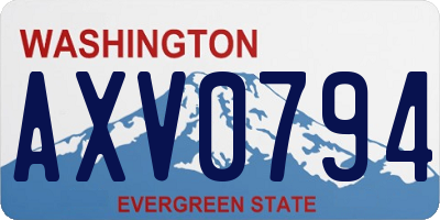WA license plate AXV0794