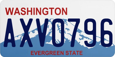 WA license plate AXV0796