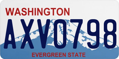 WA license plate AXV0798