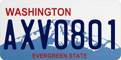 WA license plate AXV0801