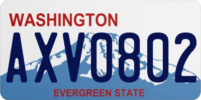 WA license plate AXV0802
