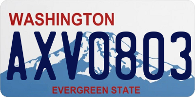 WA license plate AXV0803