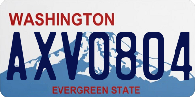 WA license plate AXV0804