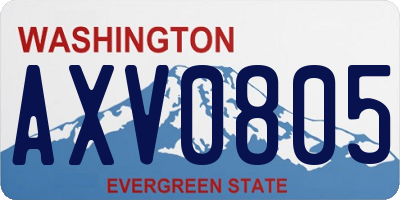 WA license plate AXV0805