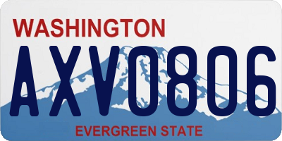 WA license plate AXV0806