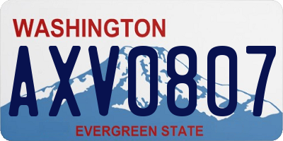 WA license plate AXV0807