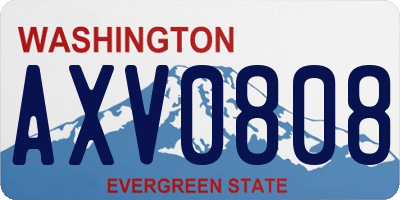 WA license plate AXV0808